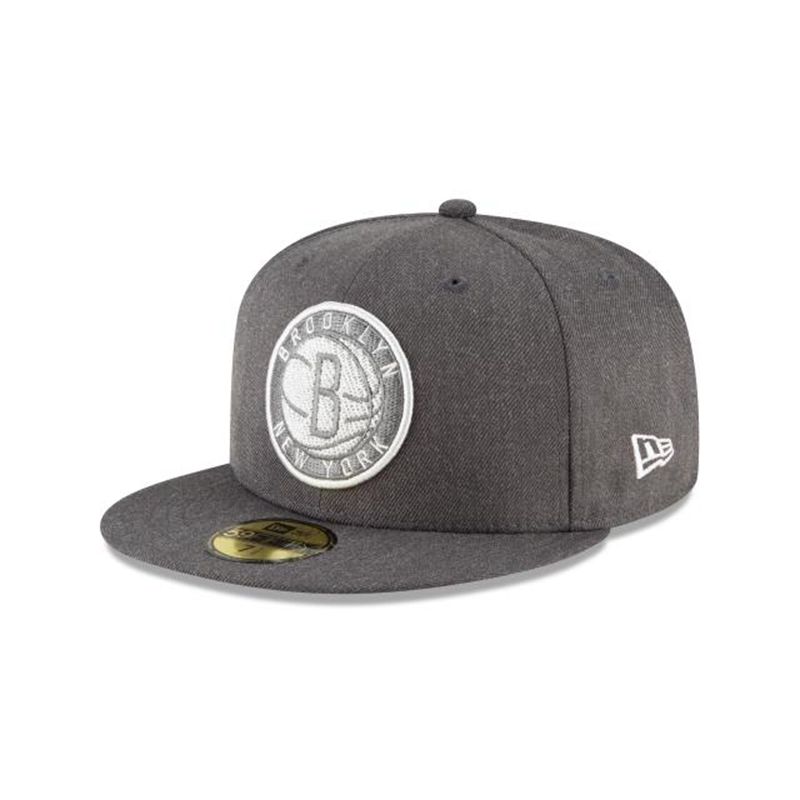 NBA Brooklyn Nets Terrycloth 59Fifty Fitted (FVM7005) - Grey New Era Caps